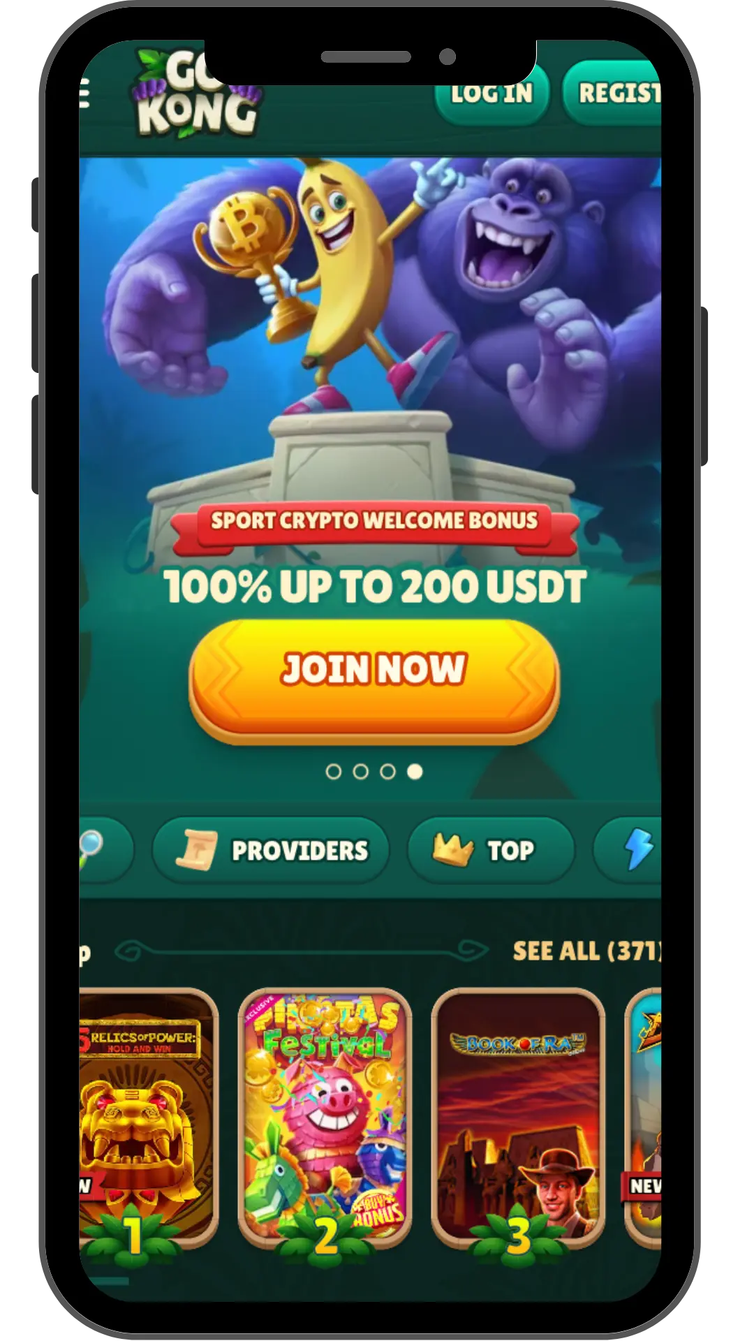 Mobile interface of GoKong platform